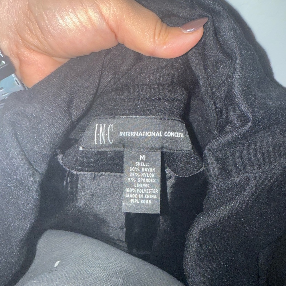 INC International Concepts Black Ruffled Blazer - Picture 2 of 2